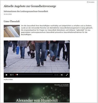 Vorschau: Meldung mit Videos