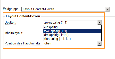 Wahl der Spalten-Anzahl